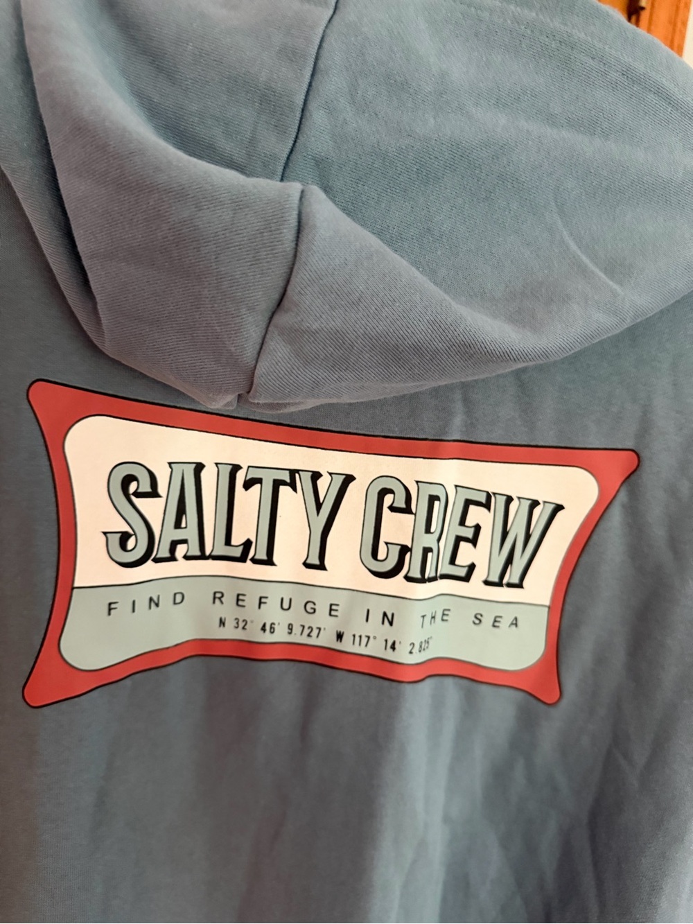 Salty Crew Slate Blue essential zip fleece. Men’s XL